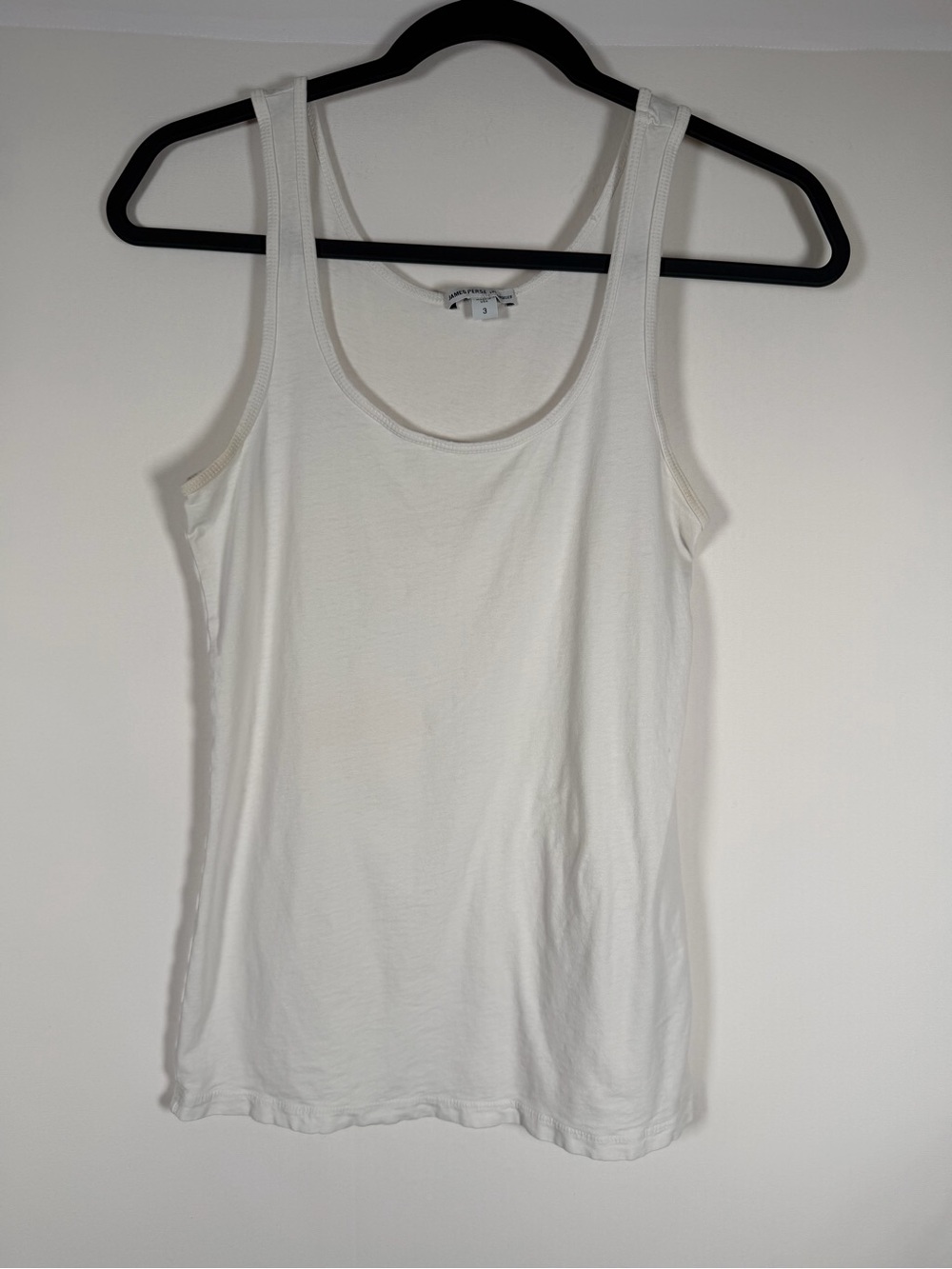 James Perse White Scoop Neck Tank Top